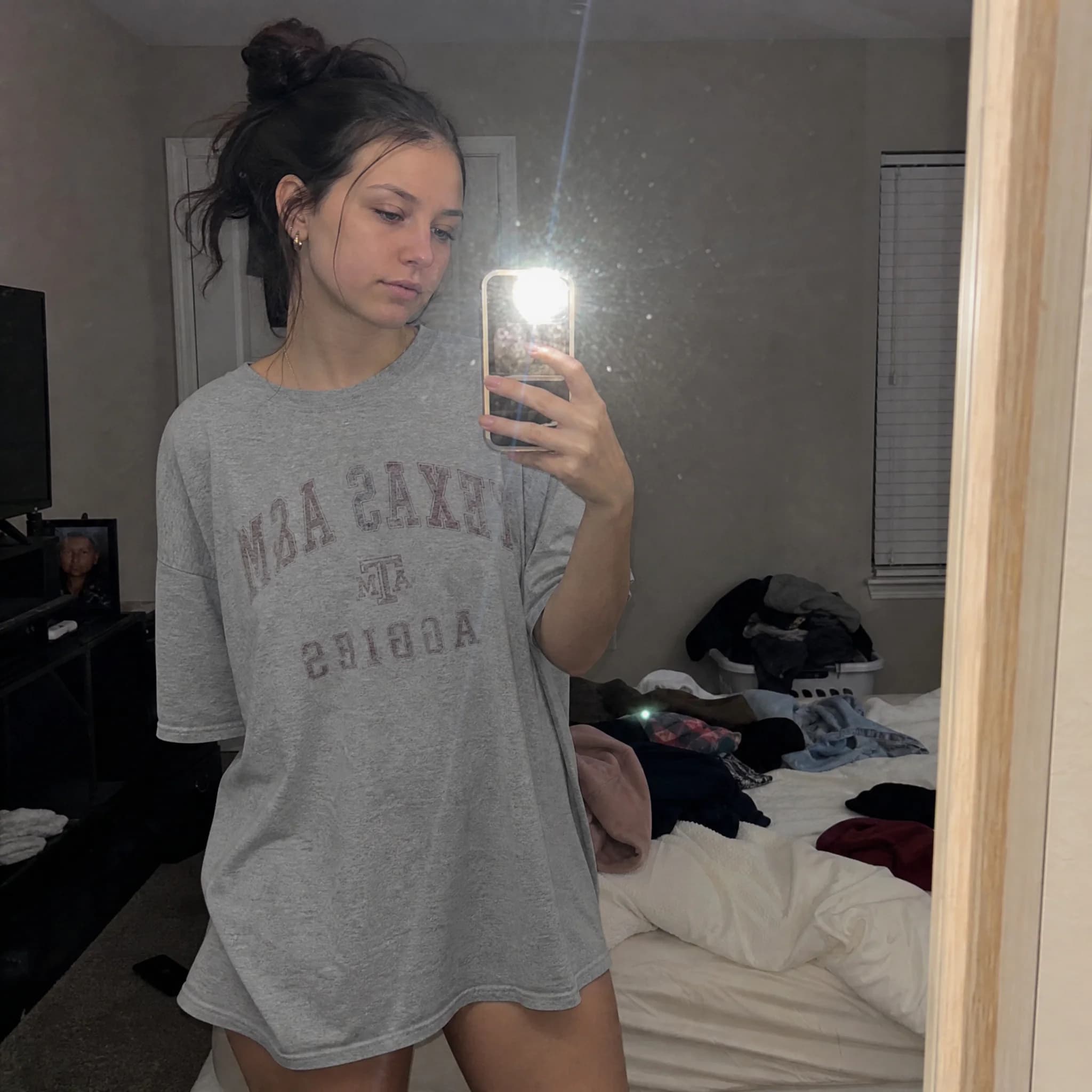 Before and after comparison of Instagram aesthetic portrait transformation from bedroom selfie - before