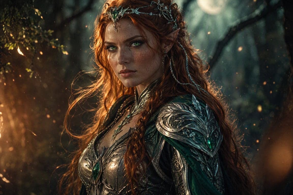 Before and after comparison of fantasy character transformation preserving subject identity