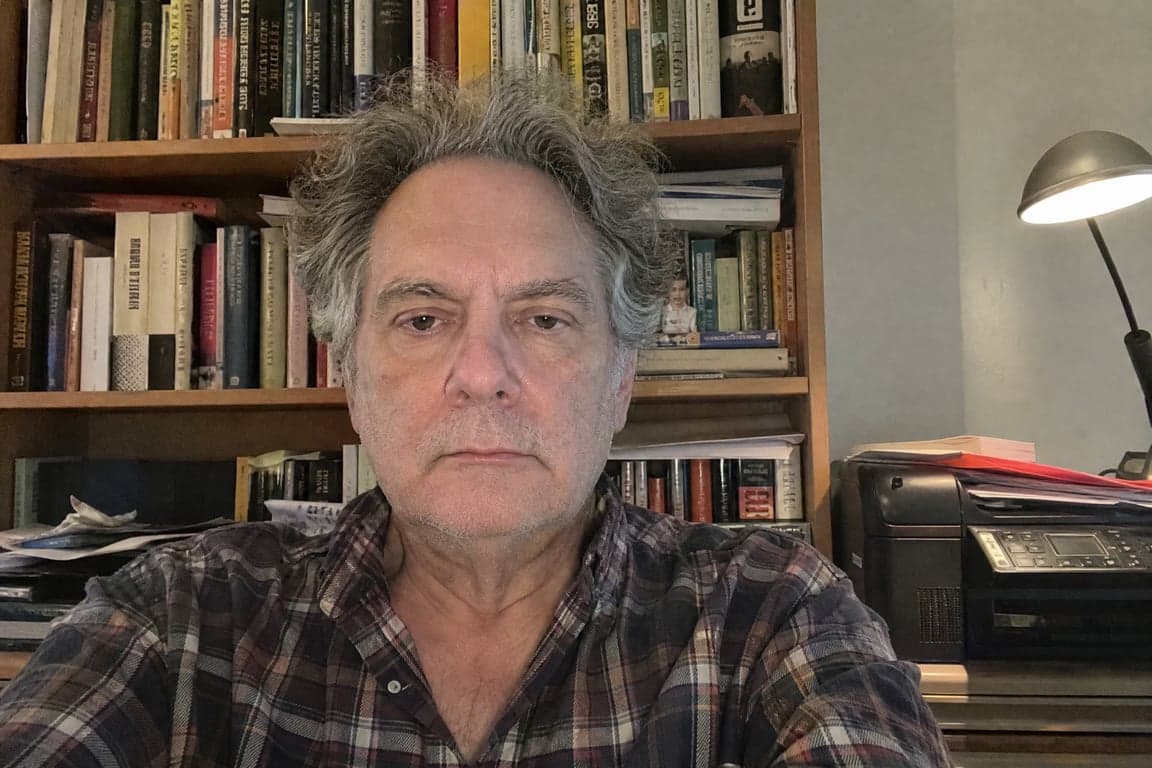 Before and after comparison of AI-generated attorney law office portrait transformation - before