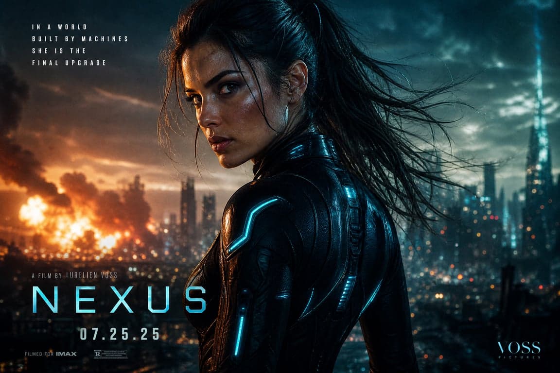 Before and after comparison of movie poster character transformation preserving identity